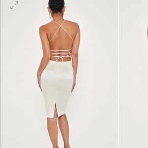 maternity satin white dress